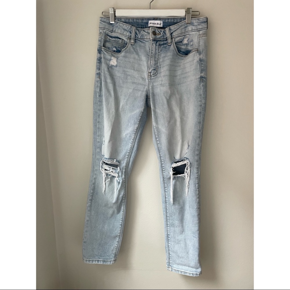 Studio Blue Distresses Light wash denim